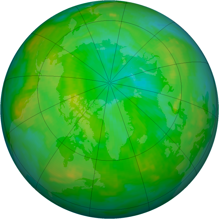 Arctic ozone map for 09 July 1997